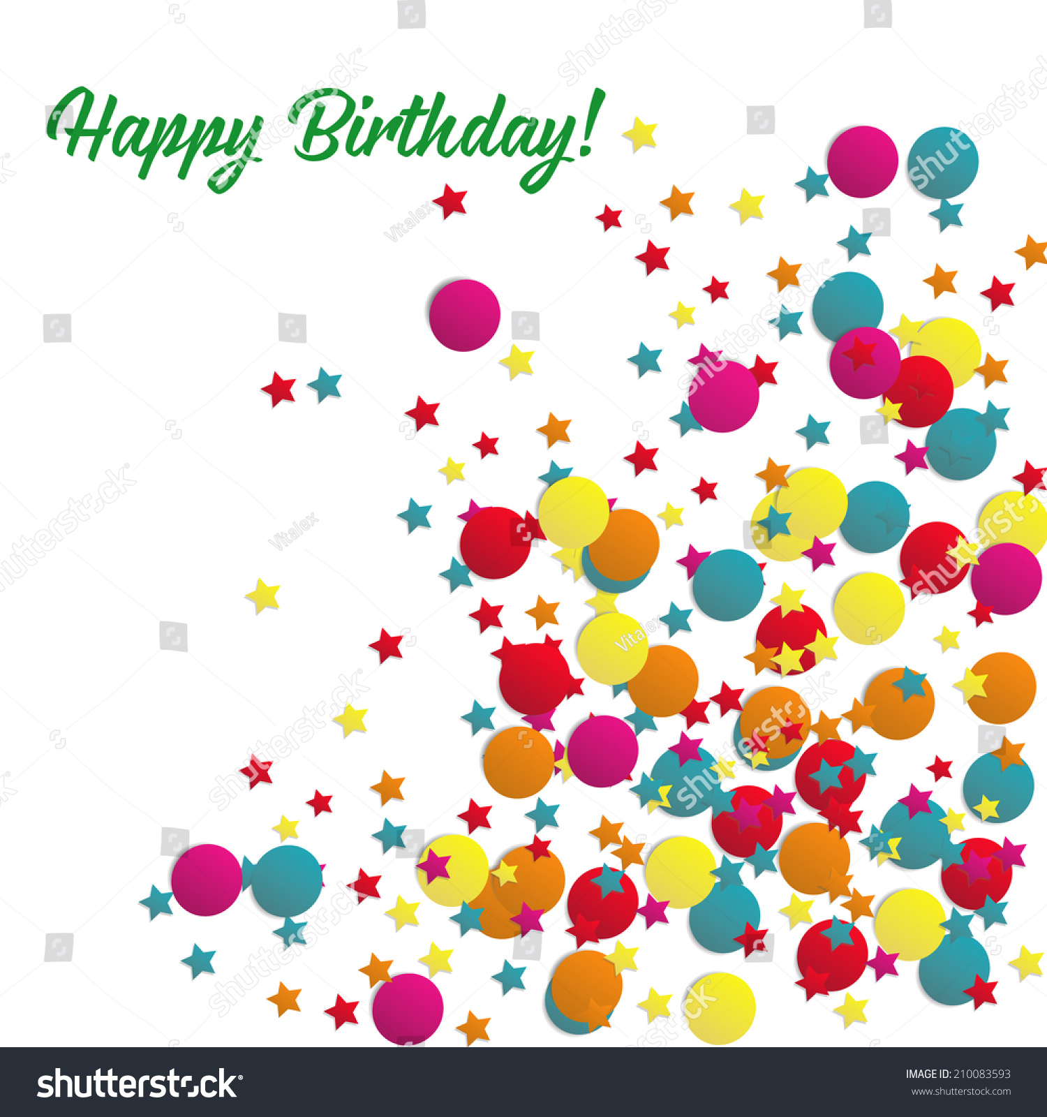 Vector Illustration Happy Birthday Greeting Card Stock Vector (Royalty ...