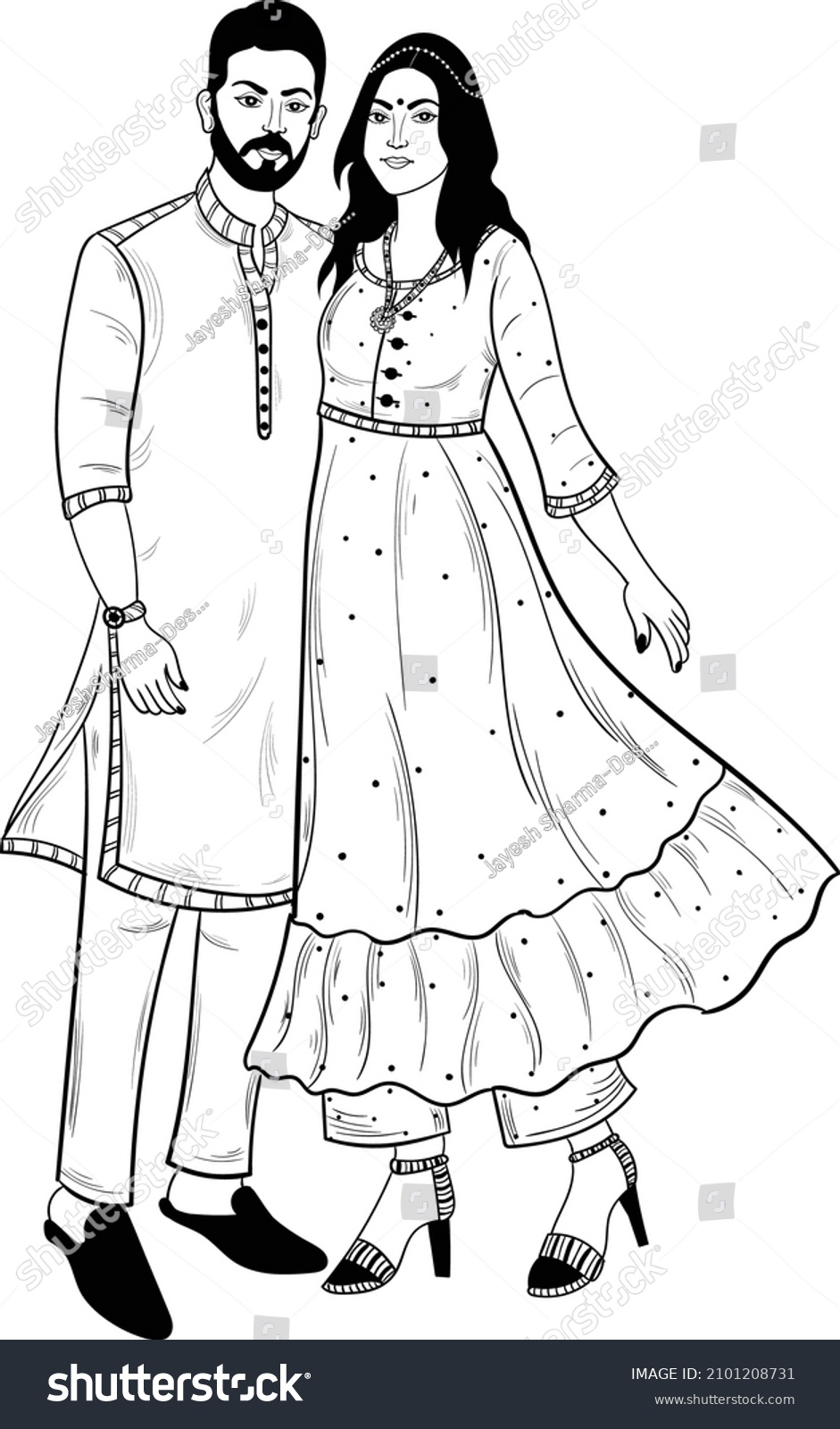 indian people clothes clipart black