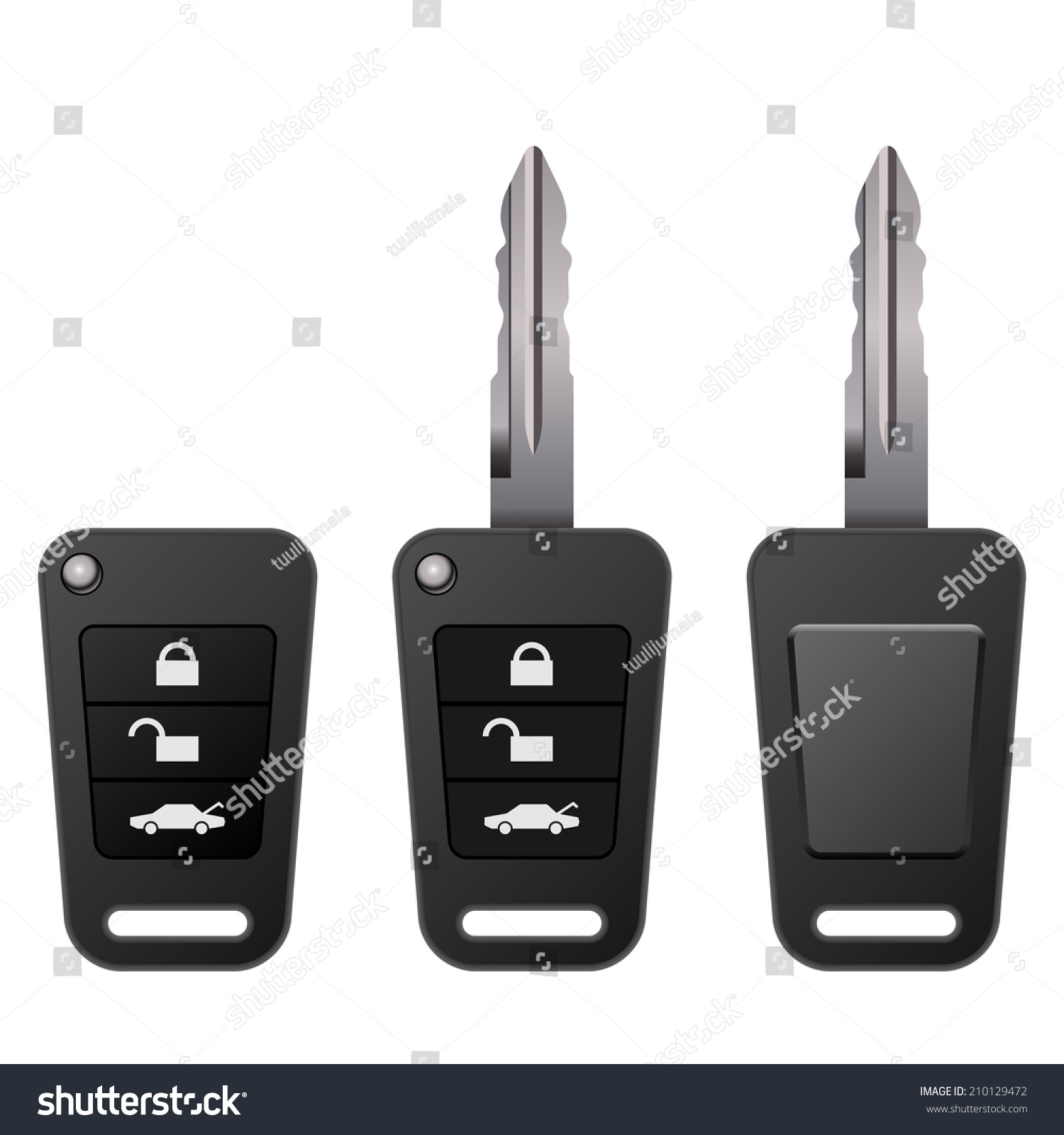 Car Key Isolated On White Background Stock Vector (Royalty Free ...