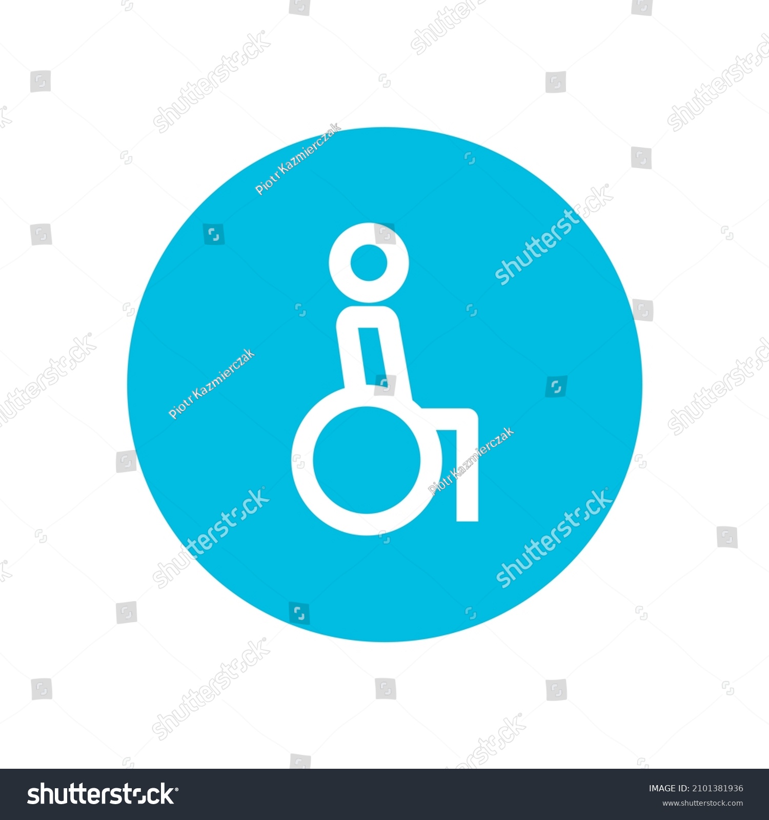 Circular Wheelchair Accessible Toilet Sign Minimalist Stock Vector ...