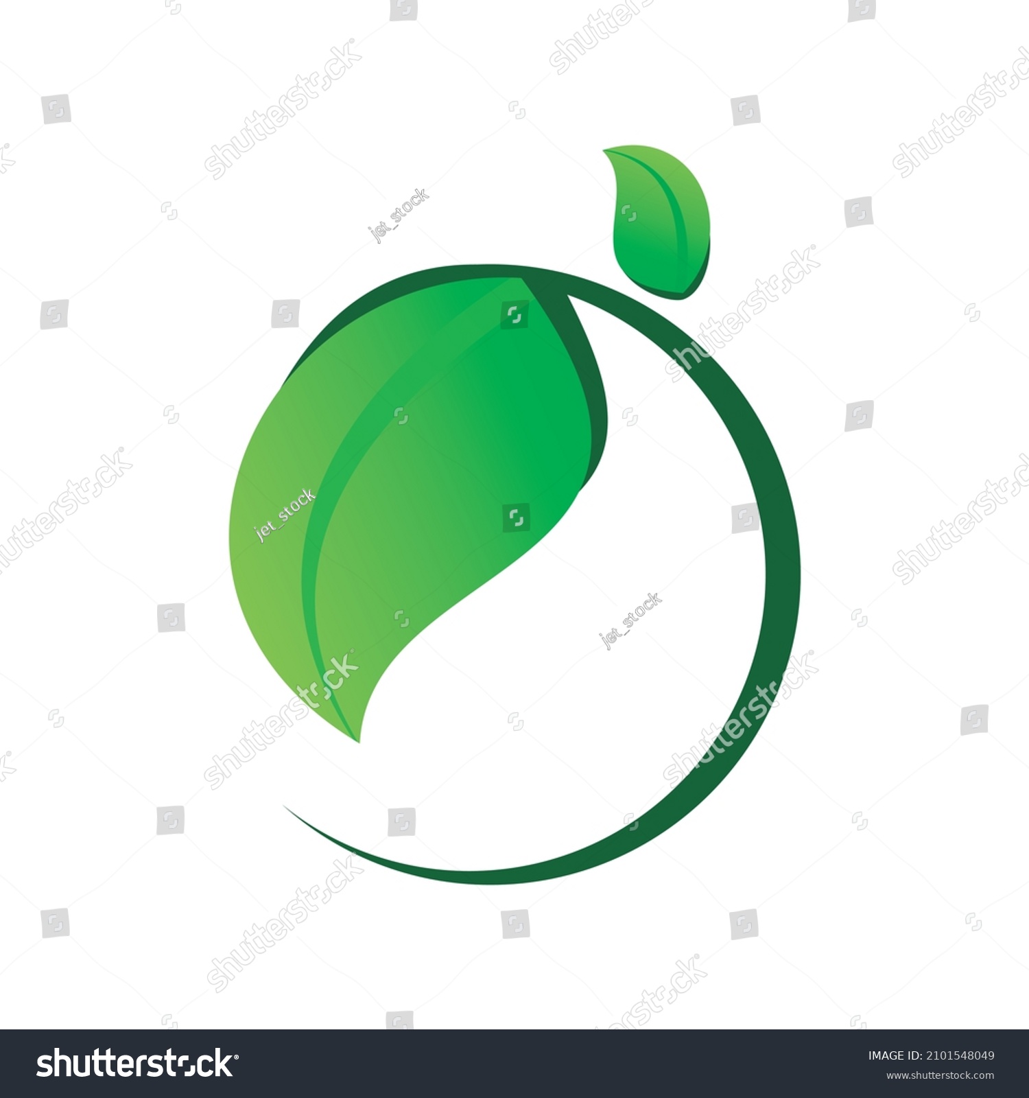 Green Circle Leaf Logo Design Stock Vector (Royalty Free) 2101548049 ...