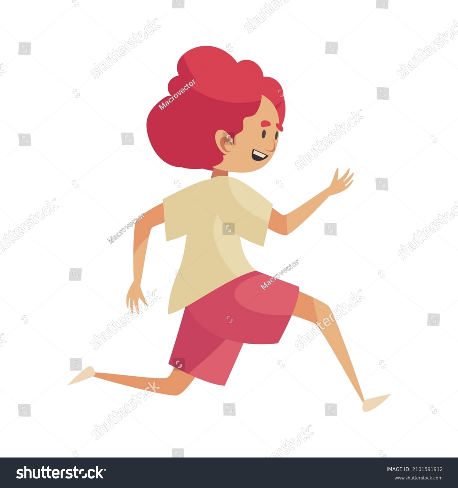 Happy Boy Summer Clothes Running On Stock Vector (Royalty Free ...