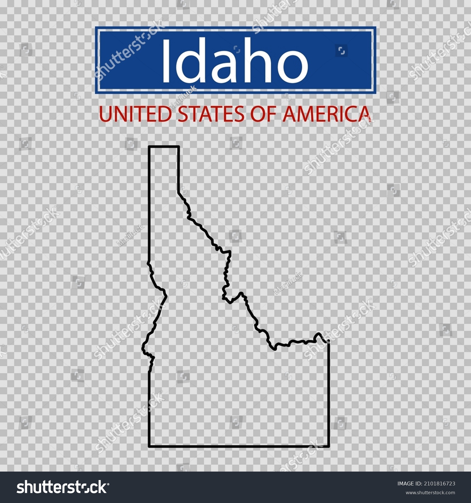 Idaho State Outline Map United States Stock Vector Royalty Free   Stock Vector Idaho State Outline Map United States Of America Line Icon Map Borders Of The Usa Idaho State 2101816723 