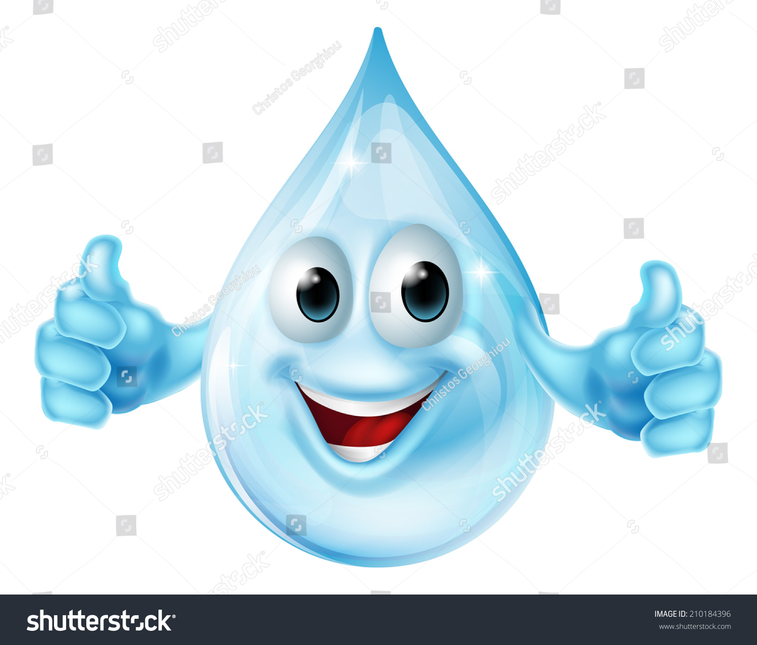 Illustration Cartoon Water Drop Mascot Character Stock Vector (Royalty ...