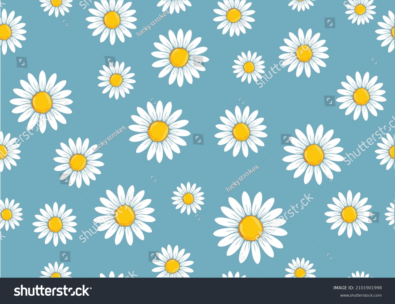 Blue Daisy Flower Vector Hand Drawn Stock Vector (Royalty Free ...