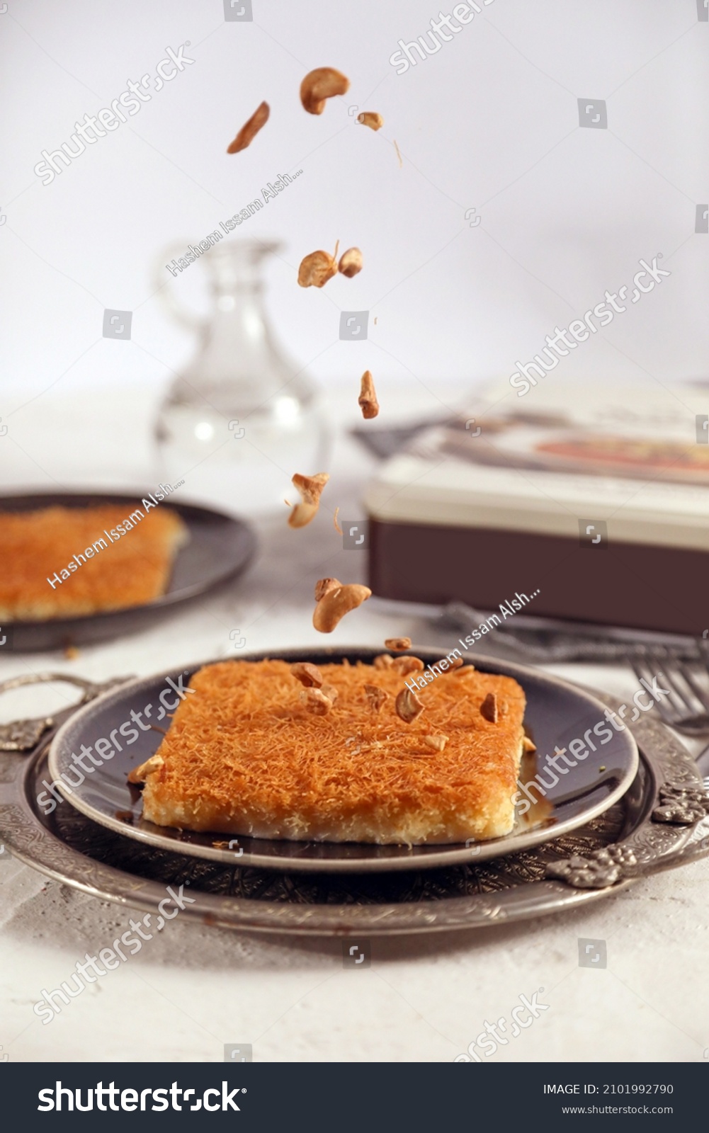 Homemade Arabian Traditional Sweets Kunafa Nuts Stock Photo 2101992790 ...