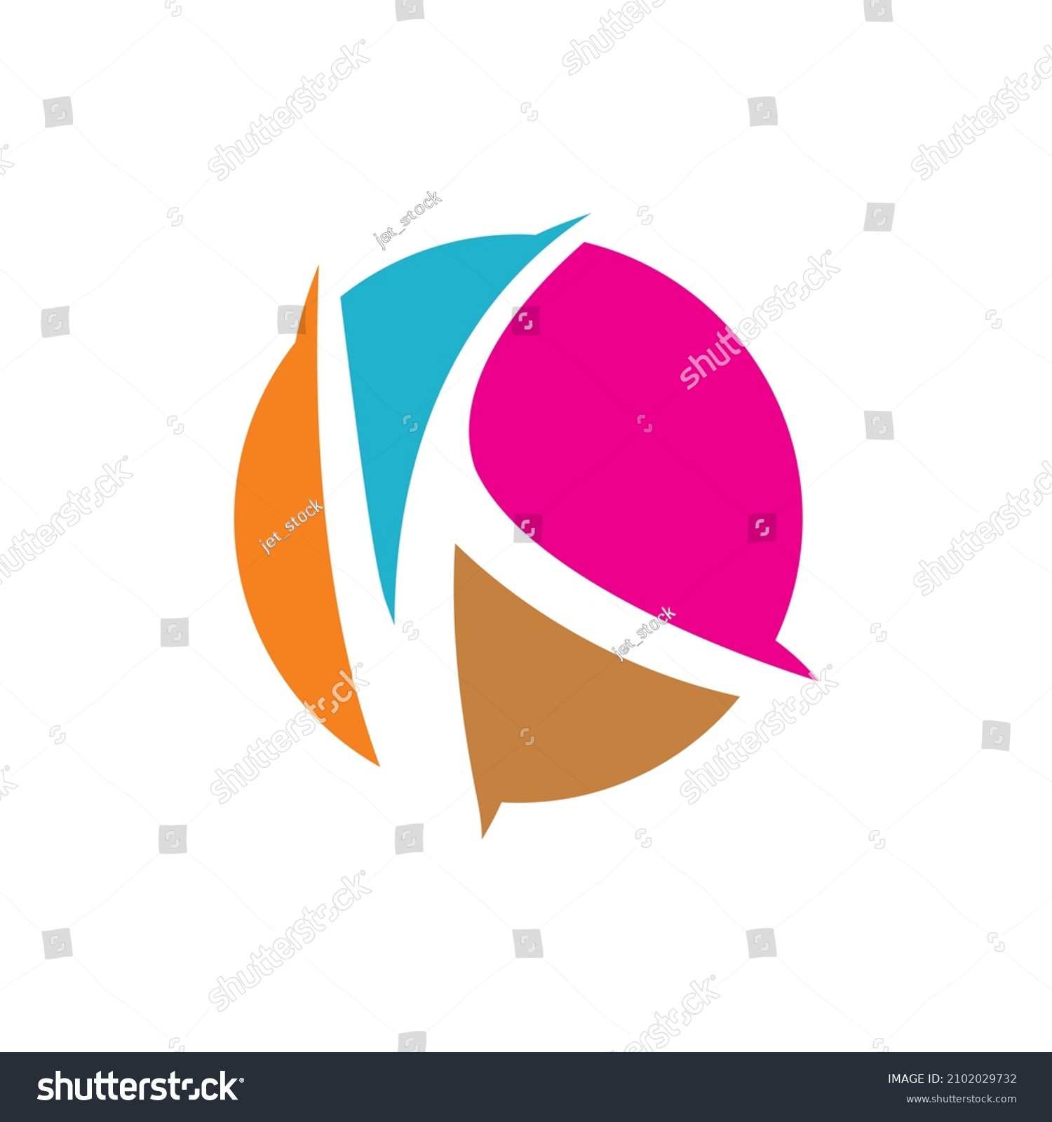 Full Color Circle Initial K Letter Stock Vector (Royalty Free ...