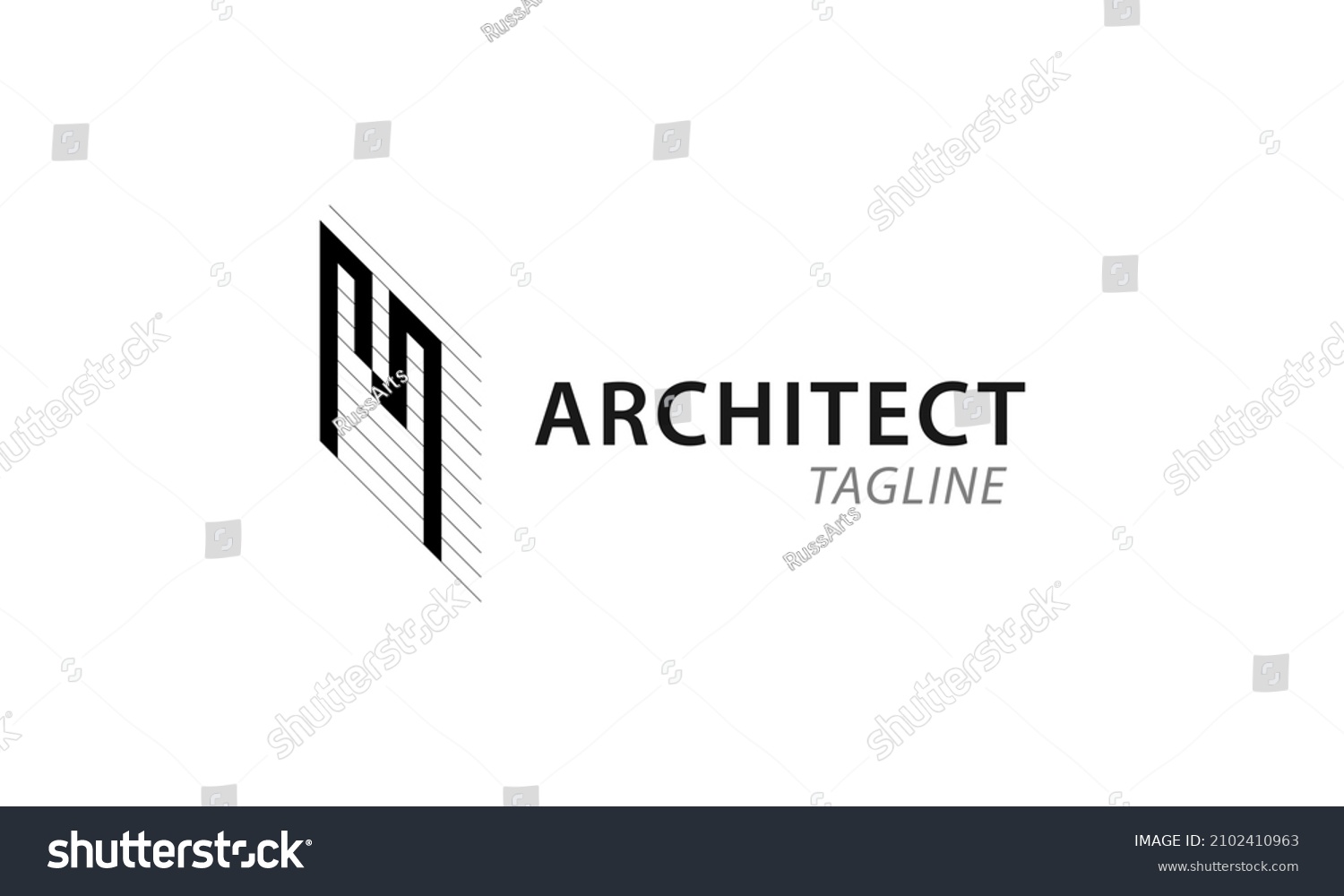 Letter M Architect Logo Architecture Planning Stock Vector (Royalty ...