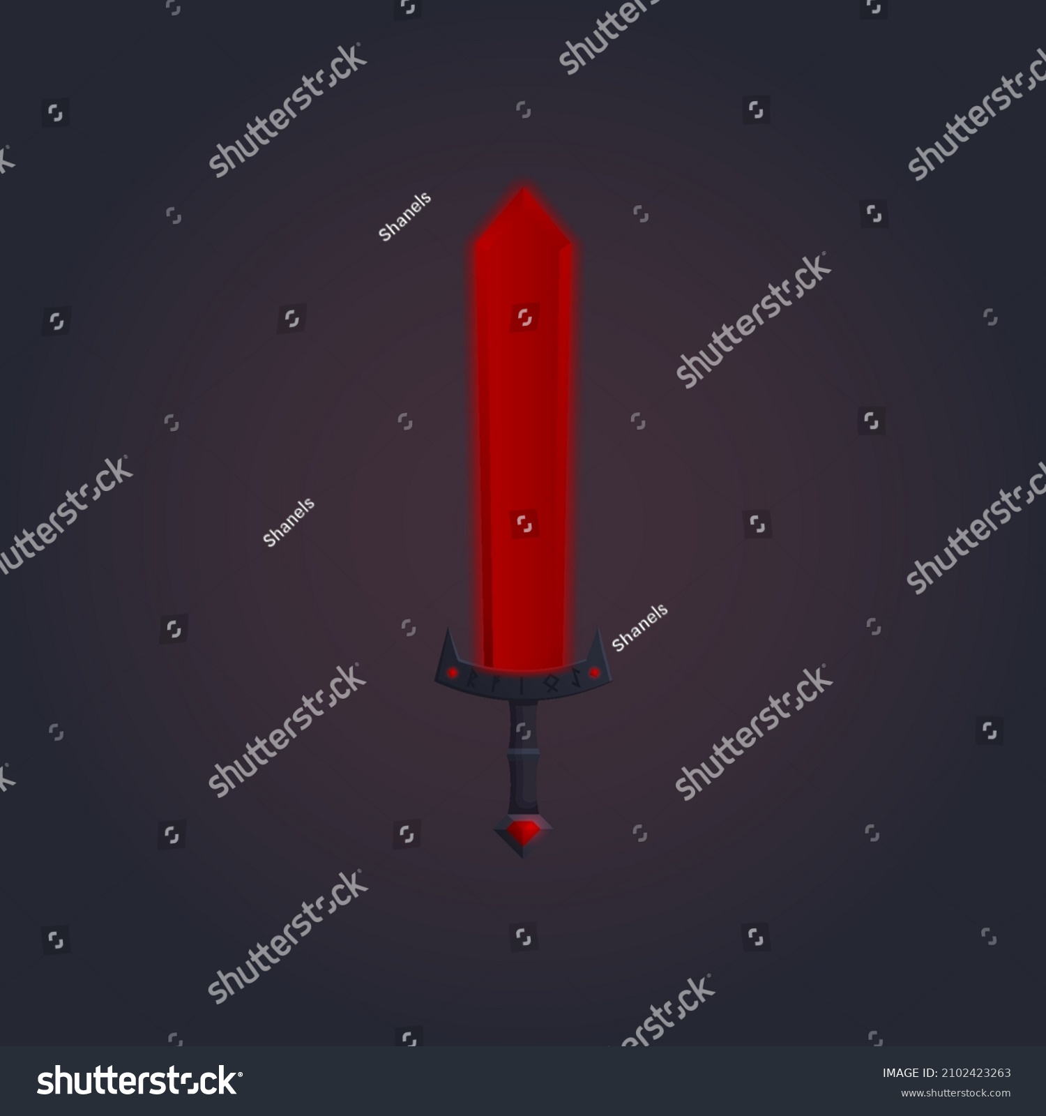 Red Crystal Fantasy Sword Weapon Magic Stock Vector (Royalty Free ...