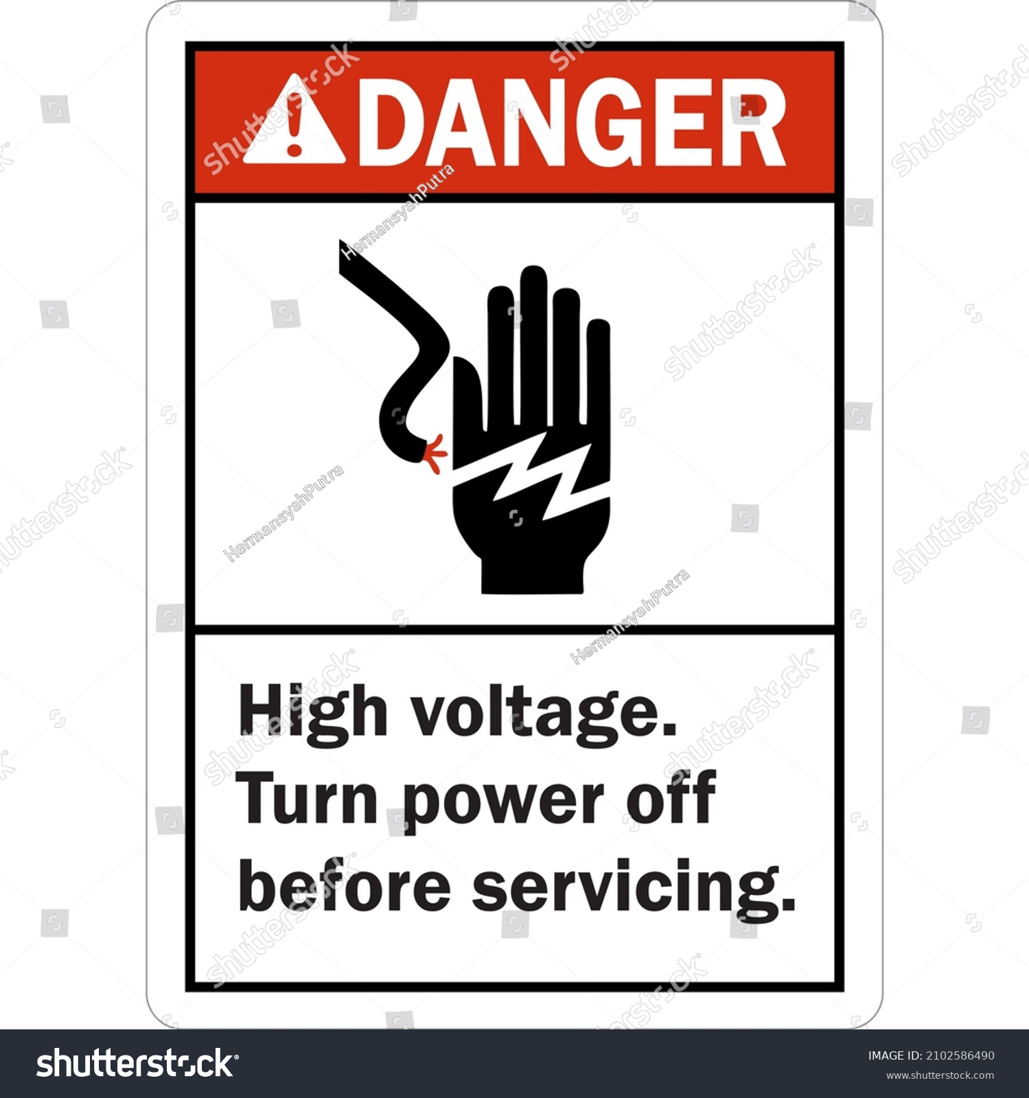 Ansi Danger Sign High Voltage Turn Stock Vector Royalty Free 2102586490 Shutterstock