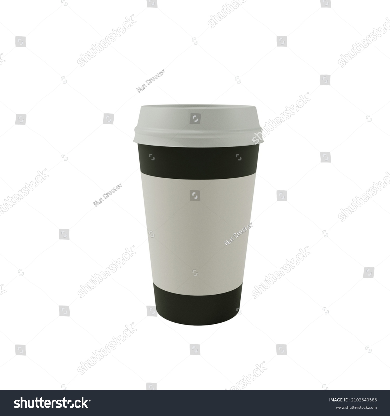 Coffee Cup Front View Isolated On Stock Illustration 2102640586 ...