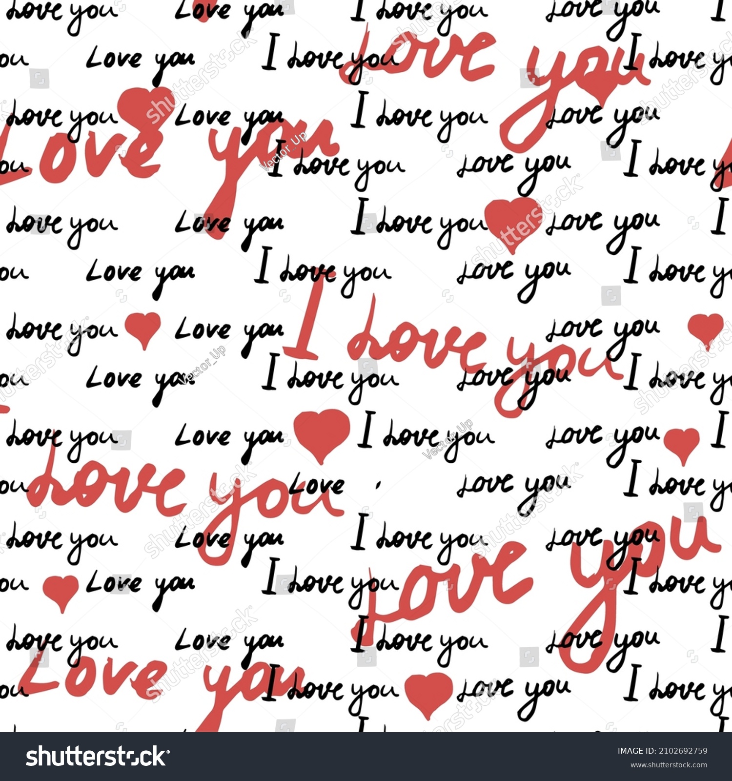 Text Love You Hand Written Words Stock Vector (Royalty Free) 2102692759 ...