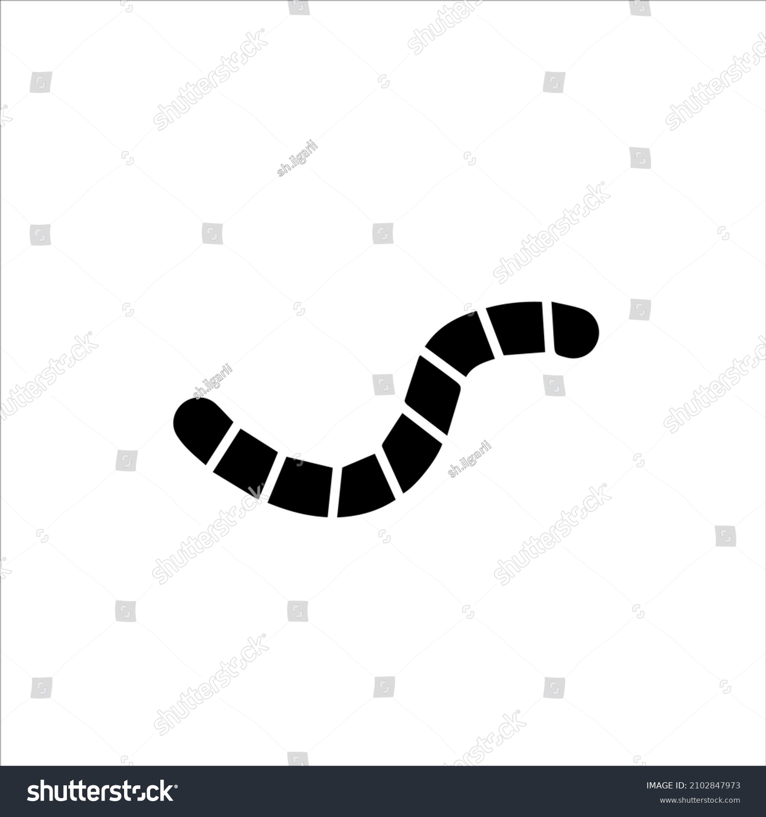 Worm Silhouette Vector On White Background Stock Vector (Royalty Free ...