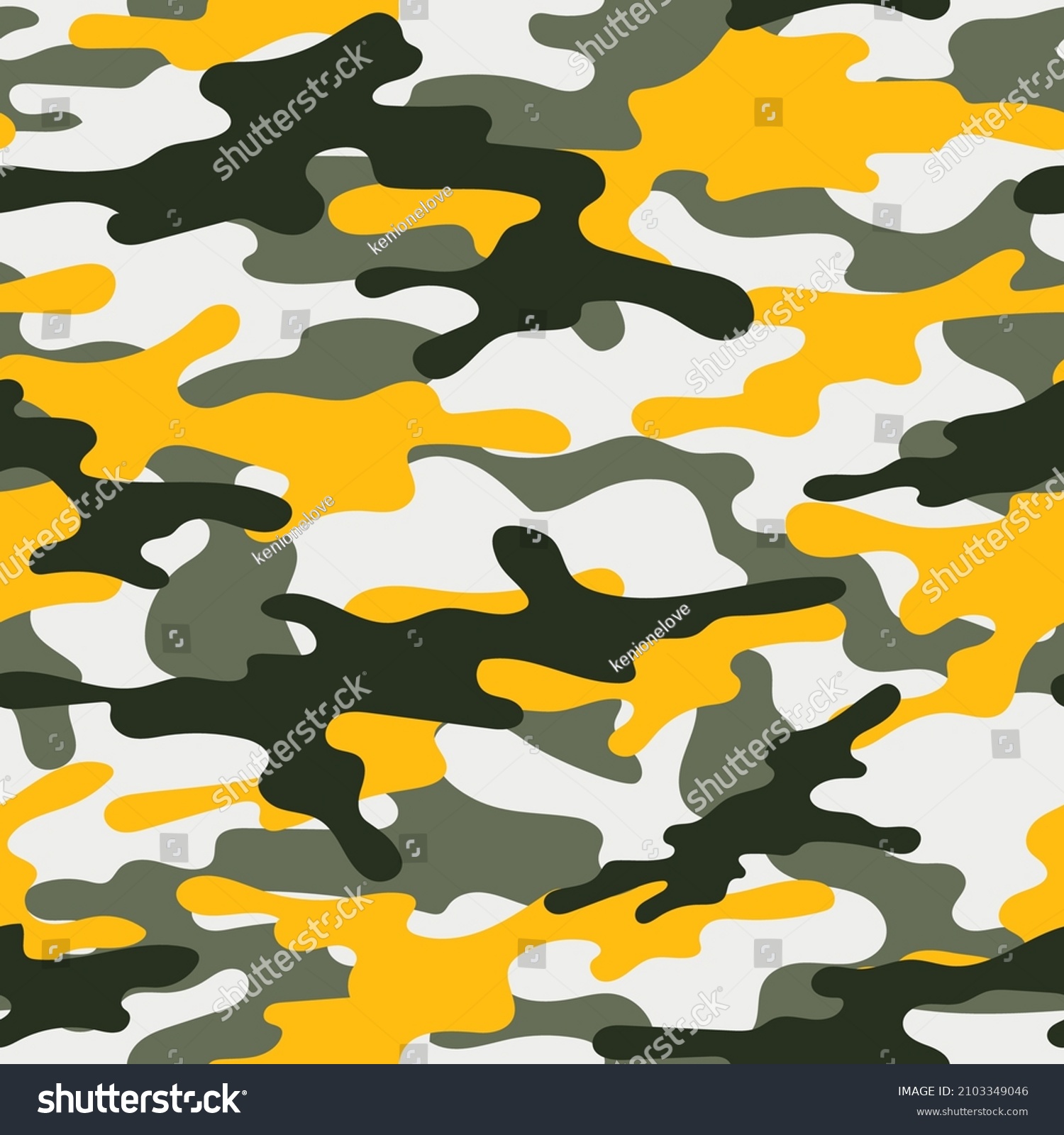 Modern Yellow Military Vector Camouflage Print Stock Vector (Royalty ...