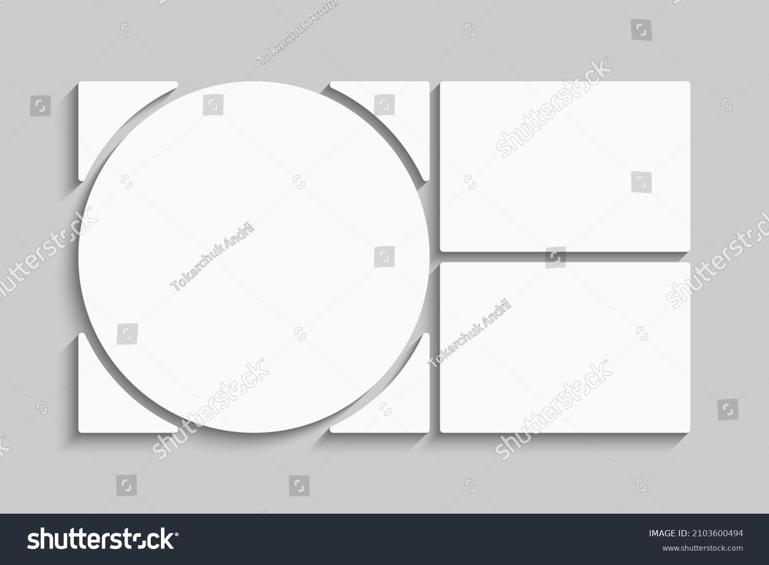 Template Collage Three Frames Photos Pictures Stock Vector (Royalty ...