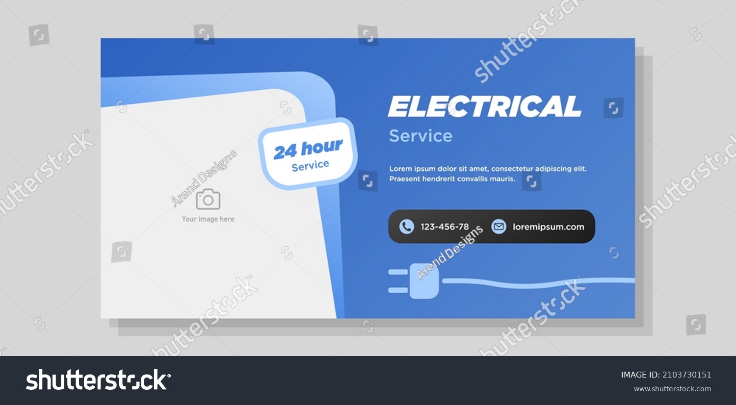 Electrician Abstract Banner Template Electrical Service Stock Vector ...