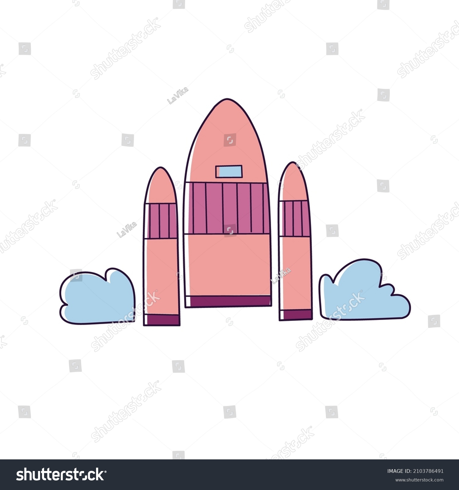 Rocket Doodle Drawing Vector Sketch Illustration 库存矢量图（免版税）2103786491