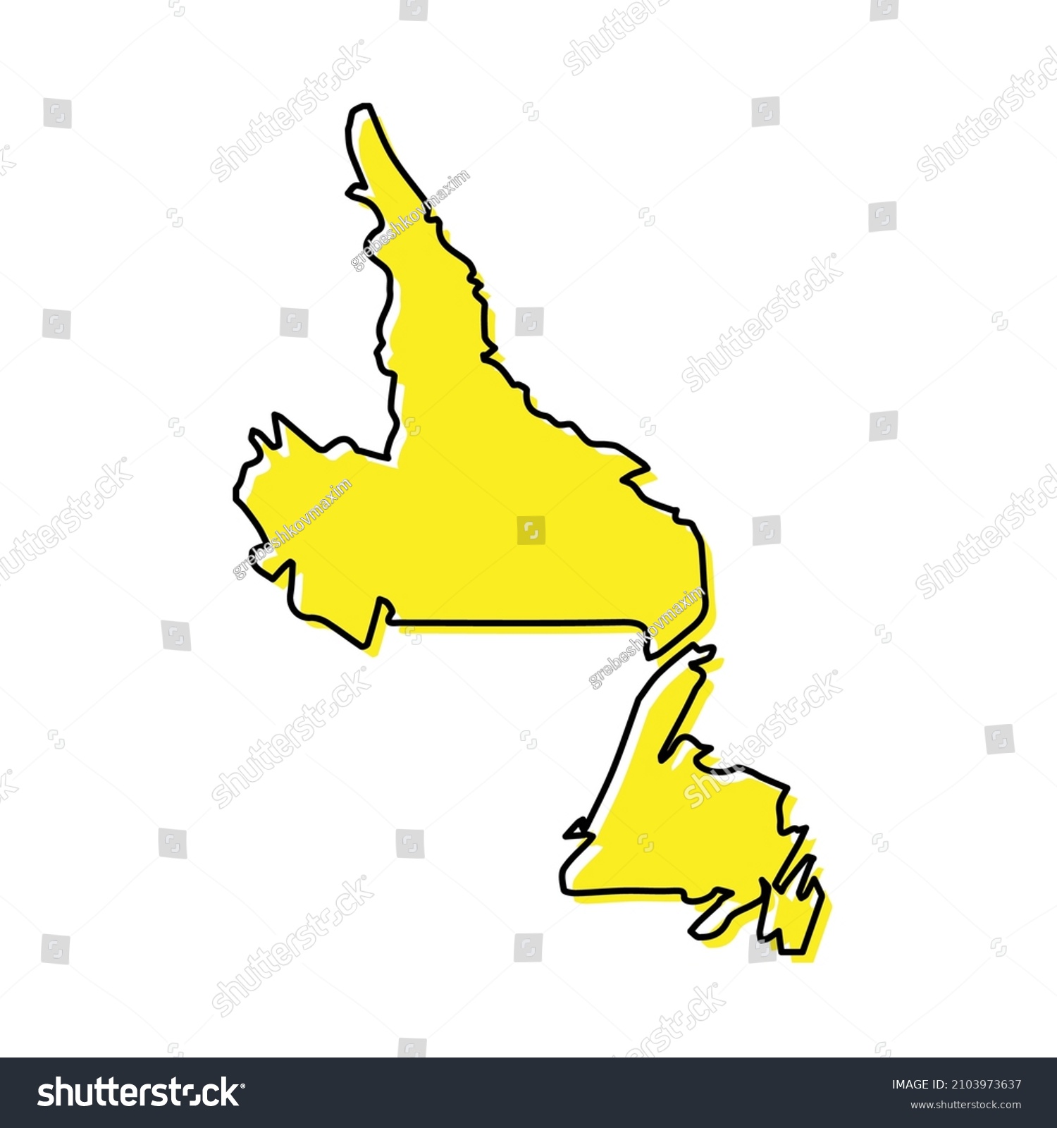 Simple Outline Map Newfoundland Labrador Province Stock Vector Royalty   Stock Vector Simple Outline Map Of Newfoundland And Labrador Is A Province Of Canada Stylized Minimal Line 2103973637 