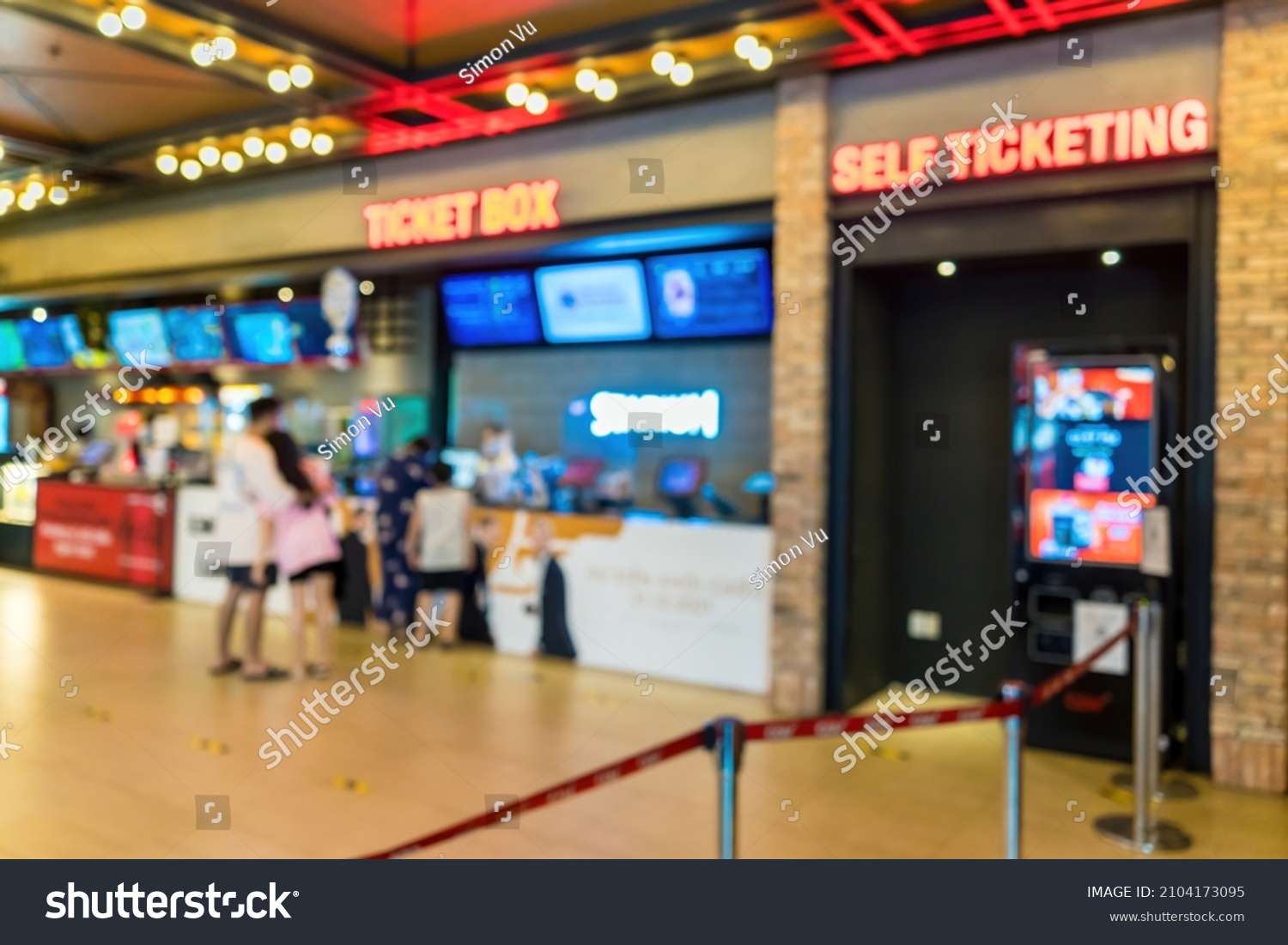 Movie Theater Entrance Interior Blur Image Stock Photo 2104173095 ...