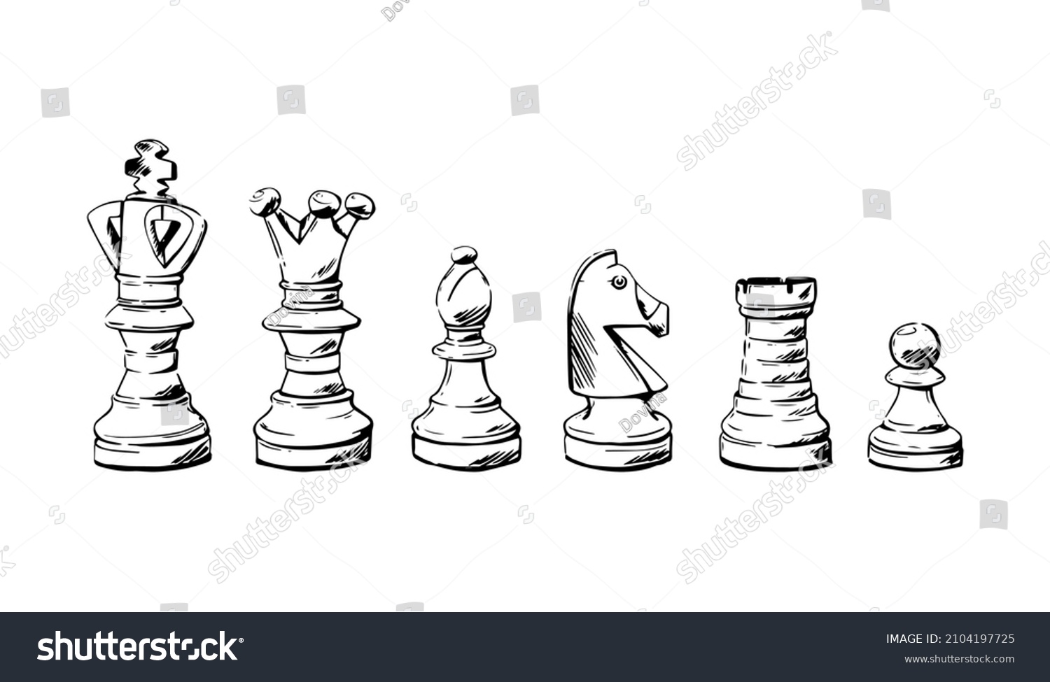 Шахматы фигуры отдельно черные,белые