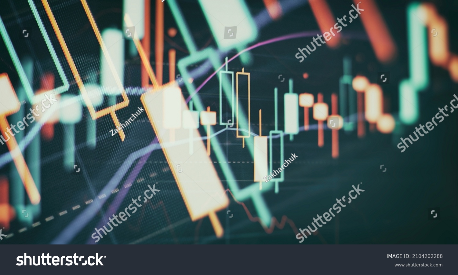 Abstract Glowing Forex Chart Interface Wallpaper Stock Photo 2104202288 ...