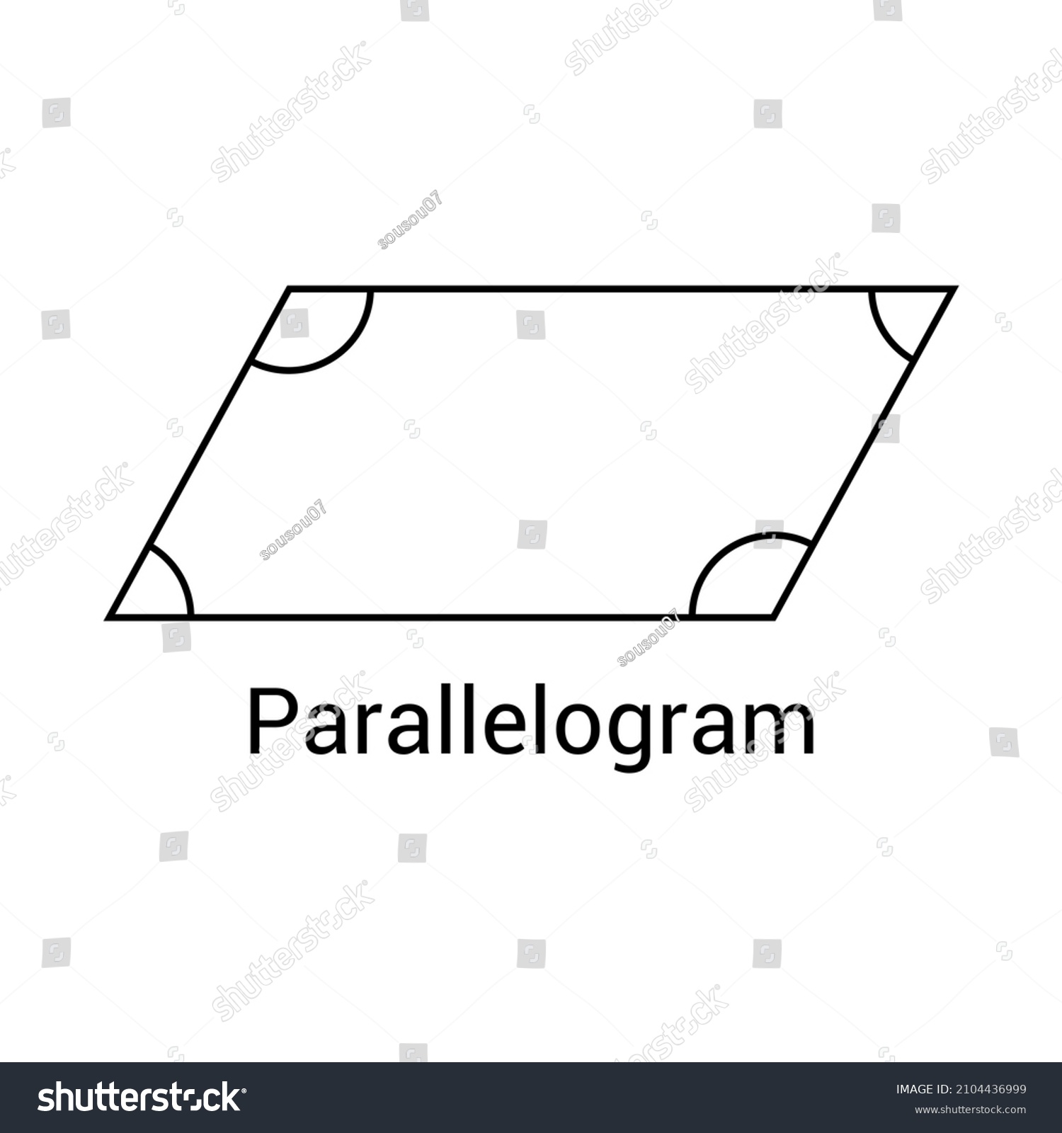 2d Parallelogram Shape Mathematics Stock Vector (Royalty Free ...