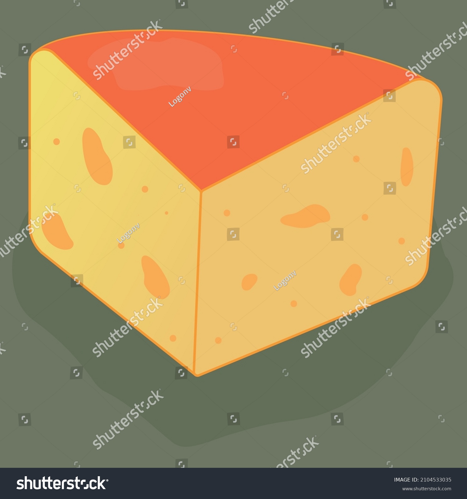 Piece Gouda Cheese Vector Illustration Stock Vector (Royalty Free ...