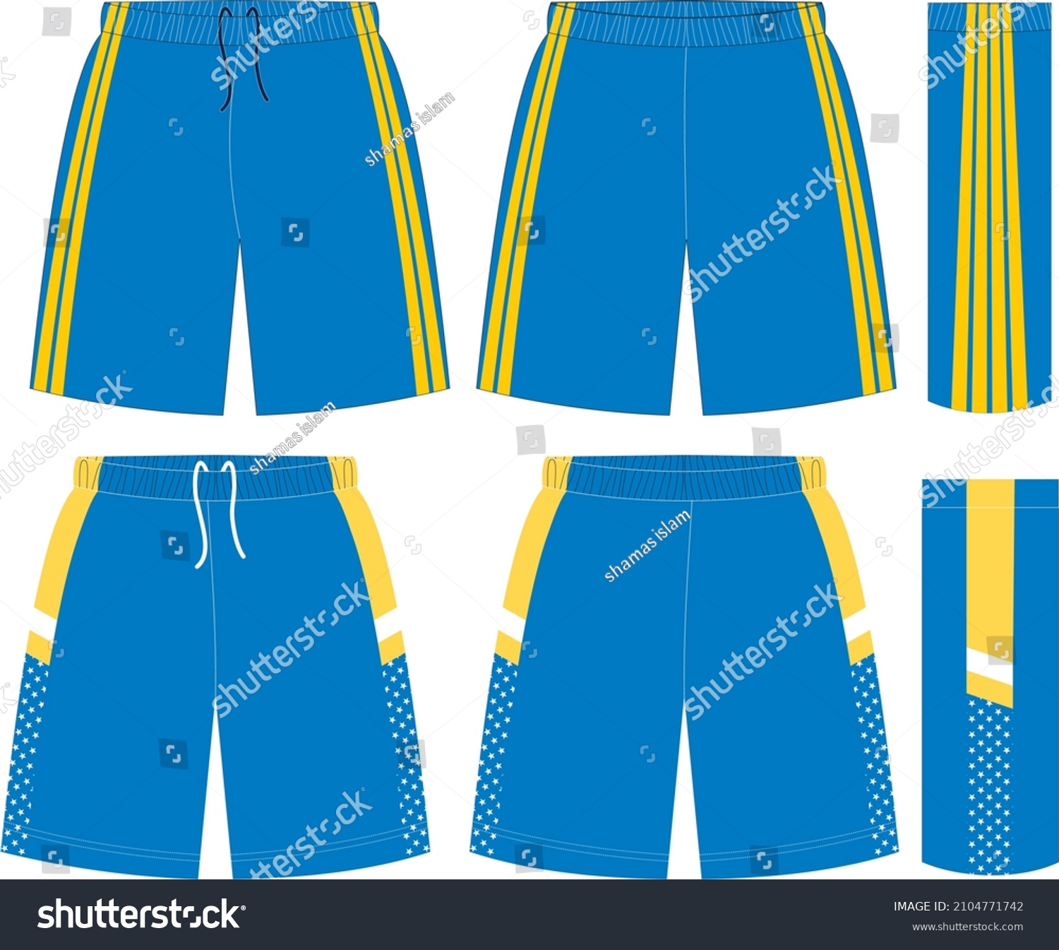 Basketball Uniform Shorts Front Back View Stock Vector (Royalty Free ...