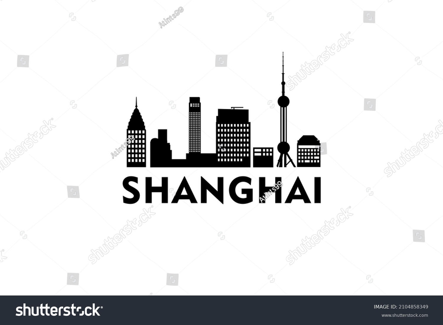 Shanghai Cityscape Logo Silhouette Design Vector Stock Vector (Royalty ...