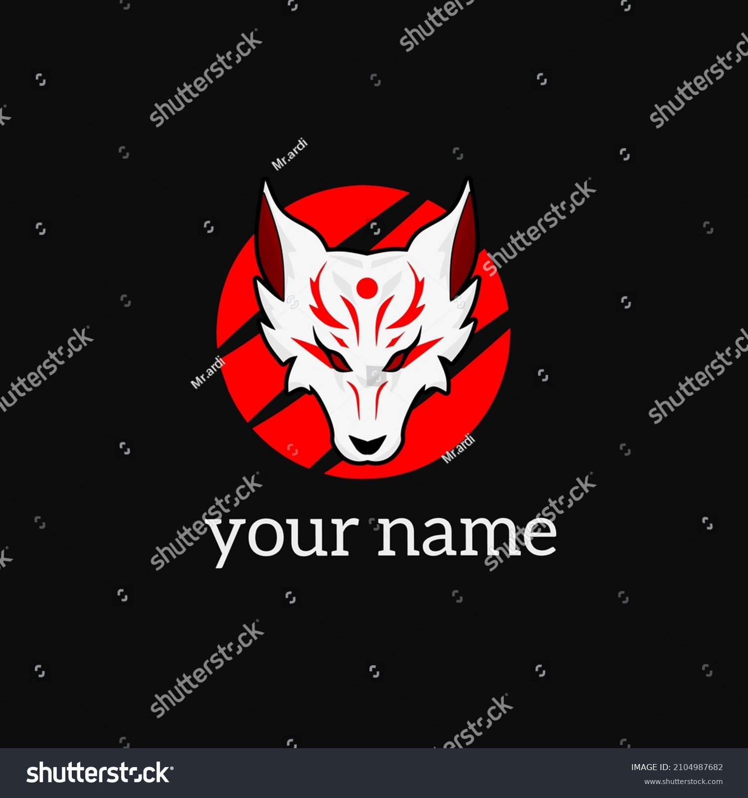 Illustration Vector Logo Kitsune Okami Japanese Stock Vector (Royalty ...