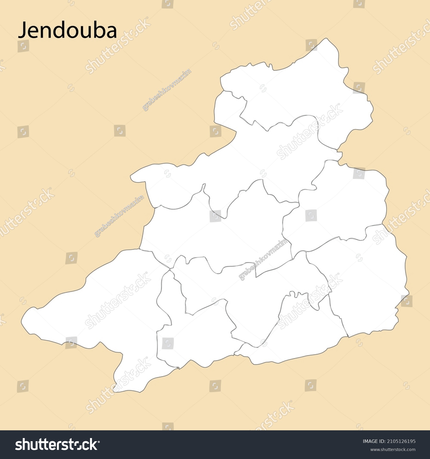 High Quality Map Jendouba Region Tunisia Stock Vector (Royalty Free ...