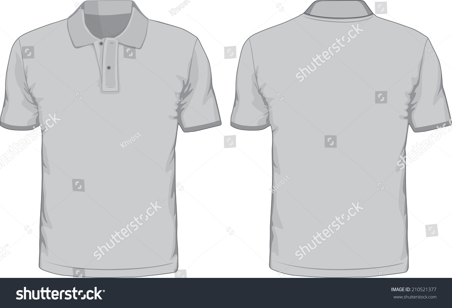 Mens Poloshirts Template Front Back Views Stock Illustration 210521377 ...