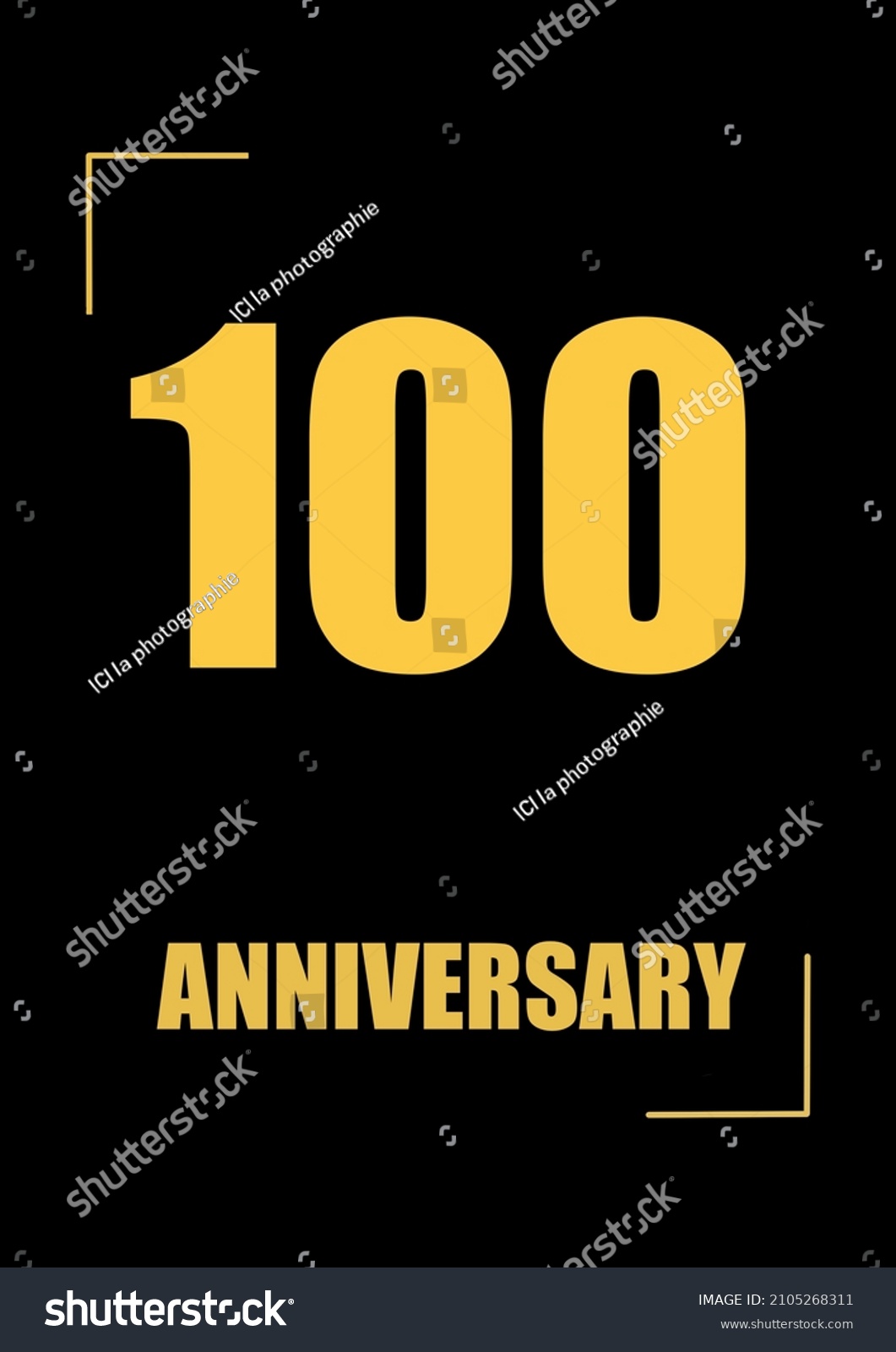 100 Anniversary Card Black Gold Stock Illustration 2105268311 ...