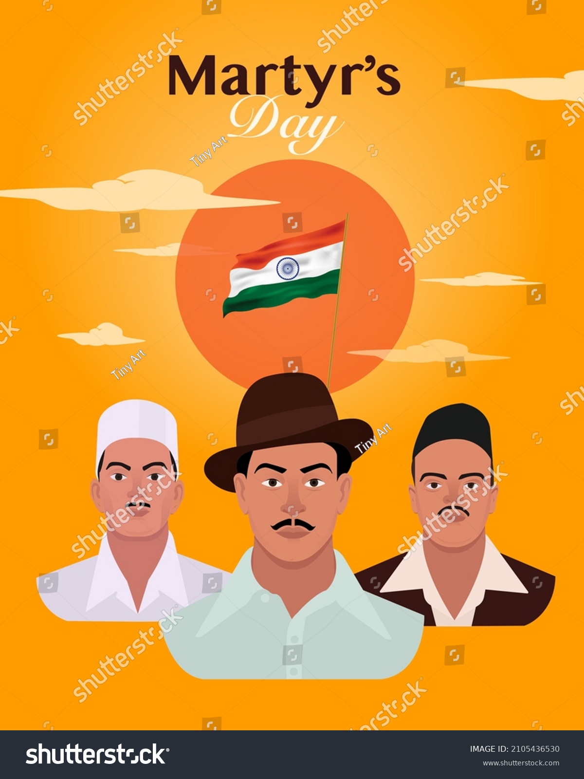 23 March 1931 Indian Martyrs Day Stock Vector (Royalty Free) 2105436530 ...