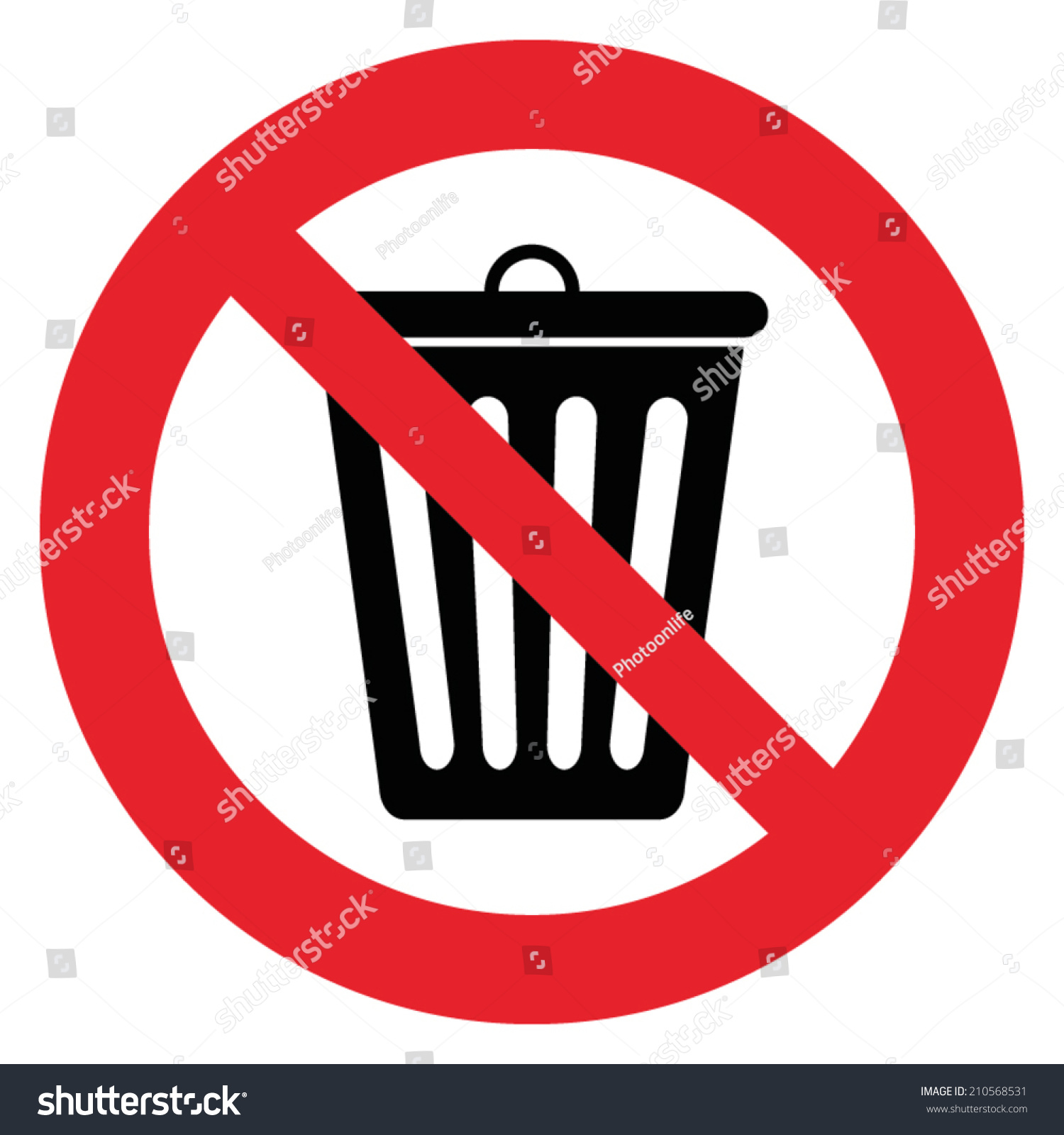 Значок мусорить запрещено