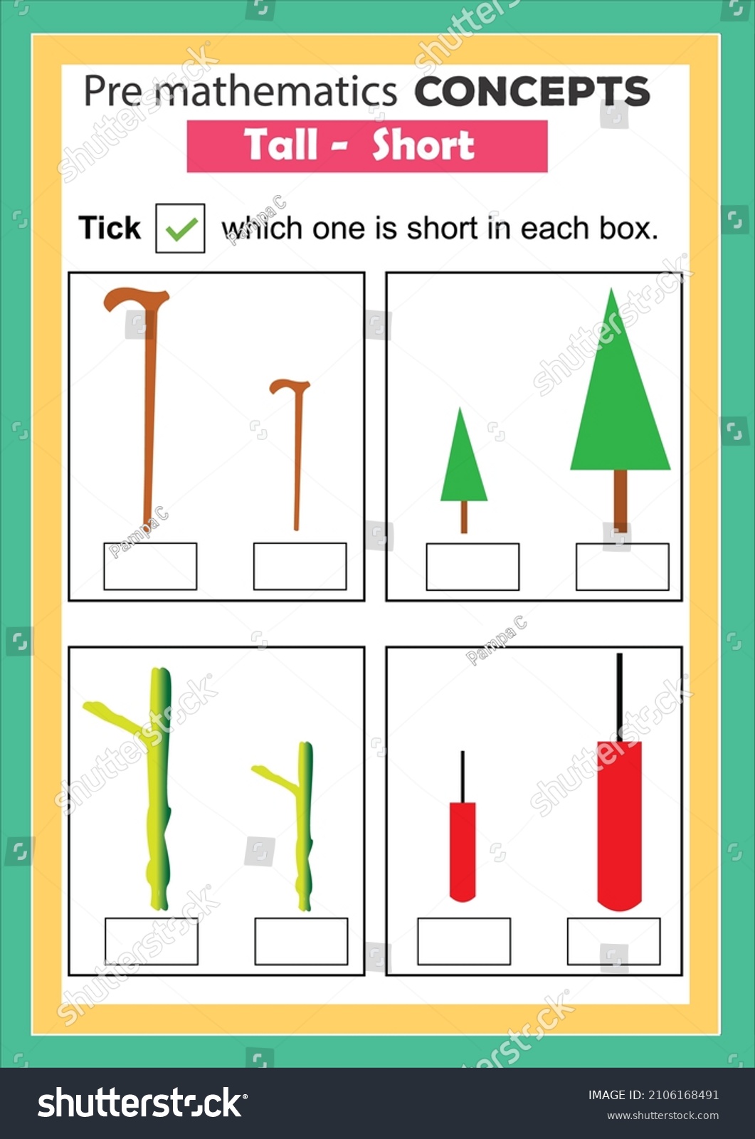 pre-math-concepts-tall-short-educational-stock-vector-royalty-free