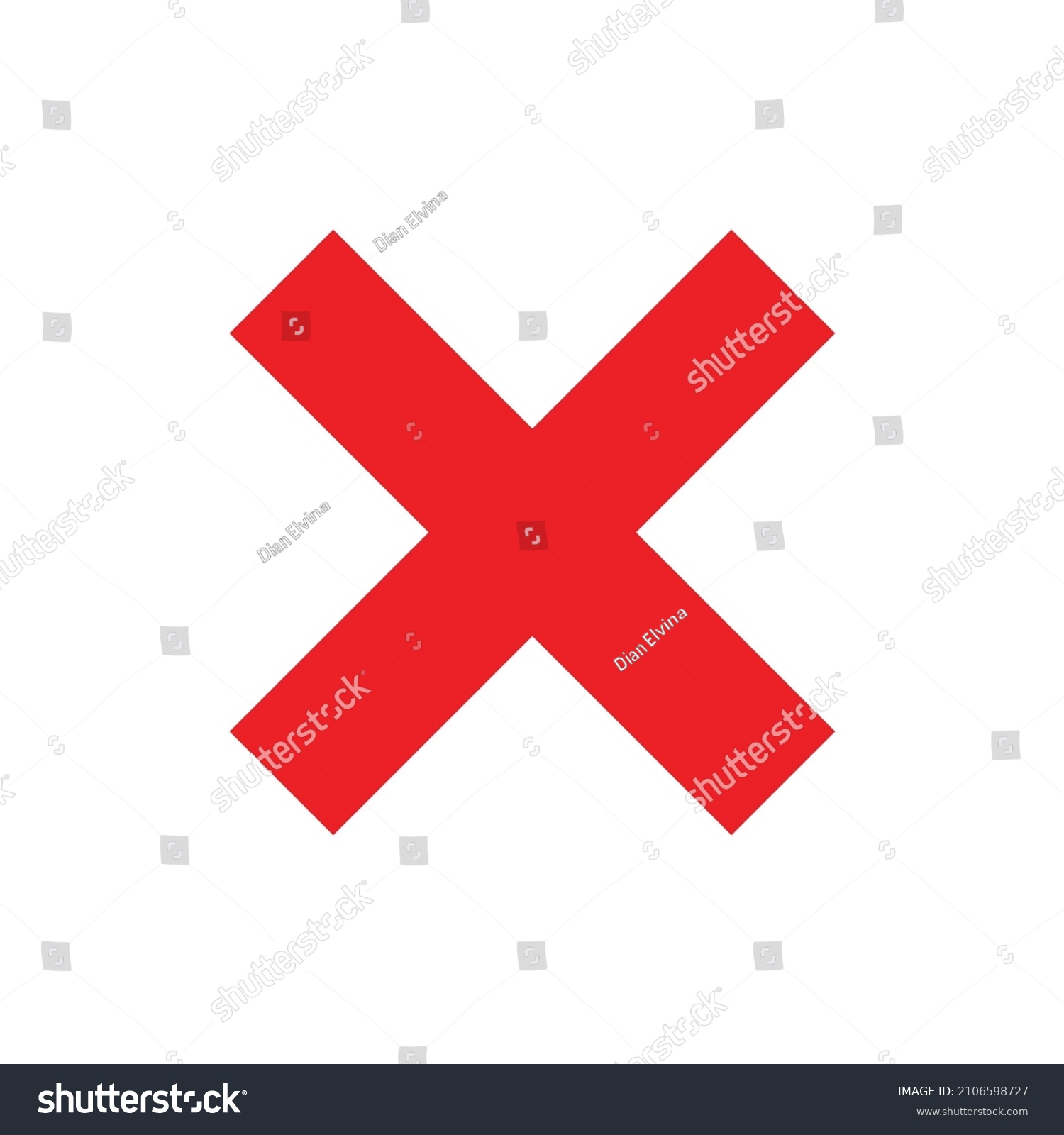 Check Mark Red Cross Sign Vector Stock Vector (Royalty Free) 2106598727 ...