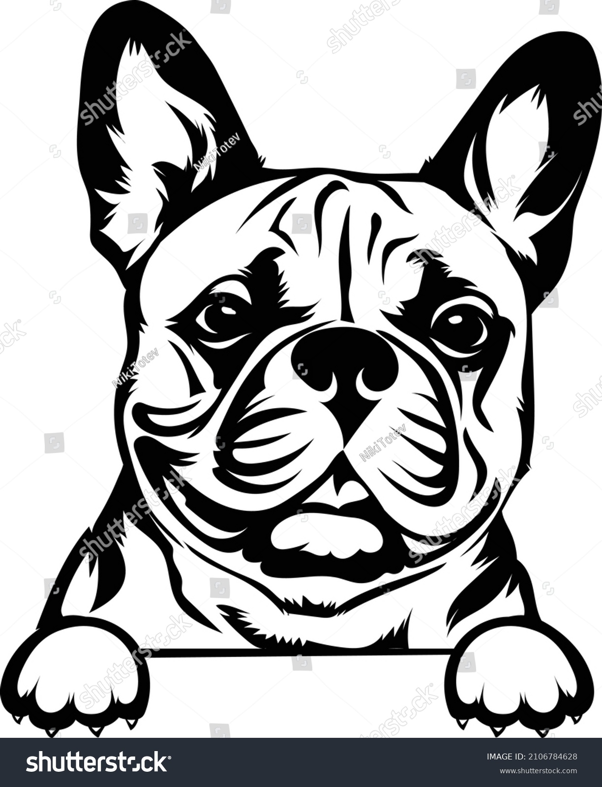 French Bulldog Peeking Dog Lovers Stock Vector (Royalty Free ...