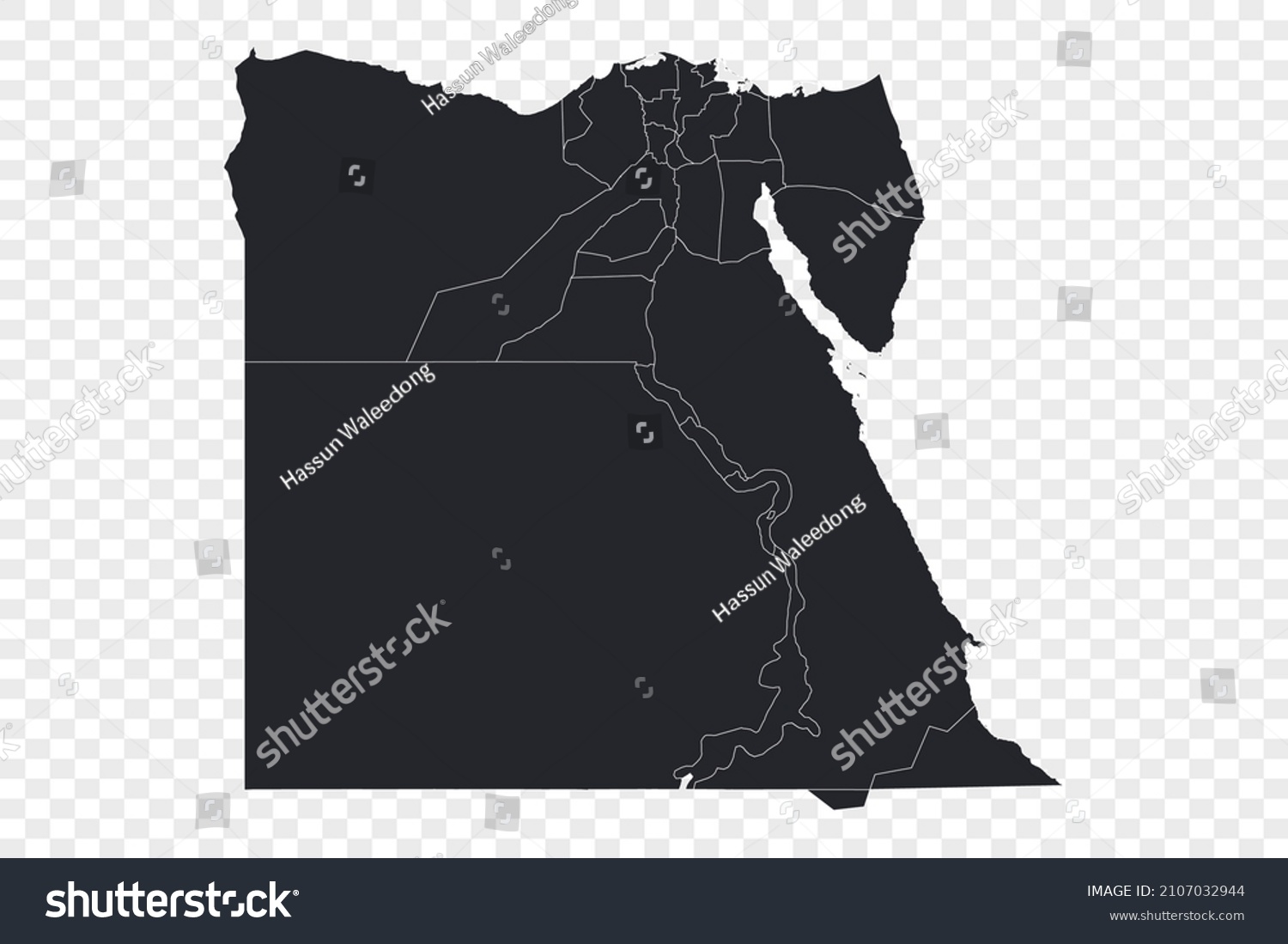 Egypt Map Vector Isolated On Transparent Stock Vector Royalty Free   Stock Vector Egypt Map Vector Isolated On Transparent Background 2107032944 