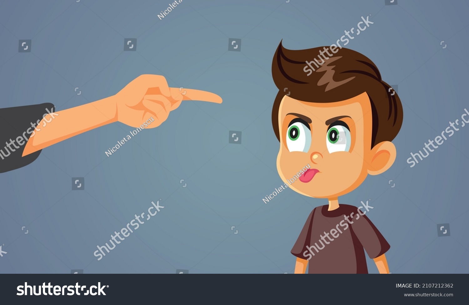 Parent Scolding Rude Misbehaving Son Vector Stock Vector (Royalty Free ...