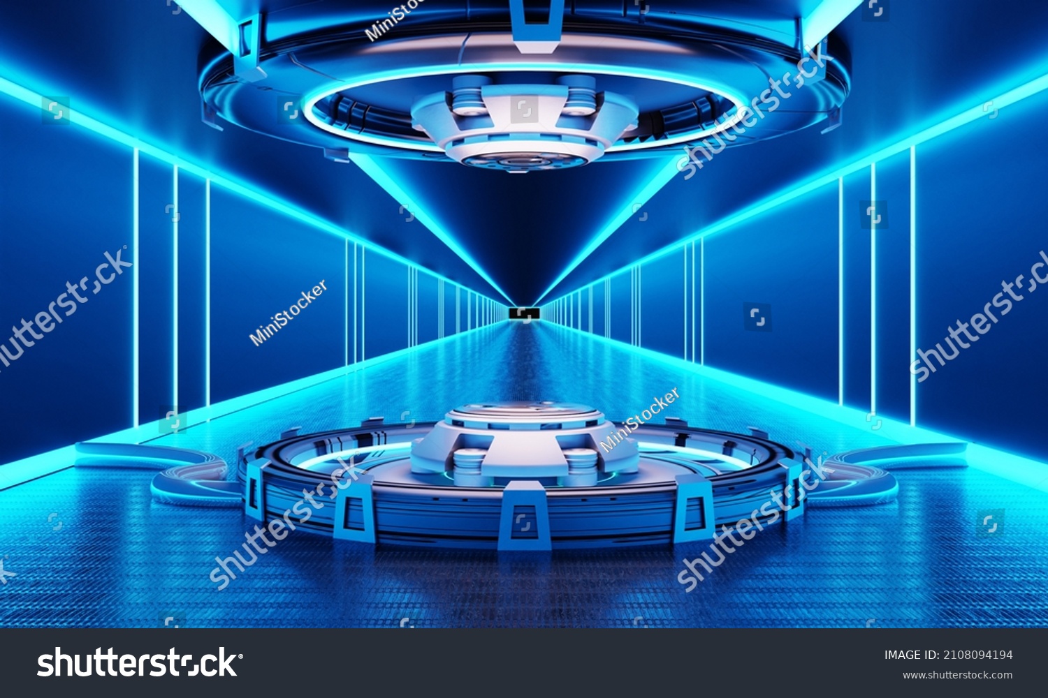 Scifi Product Podium Advertising Showcase Spaceship Stock Illustration ...