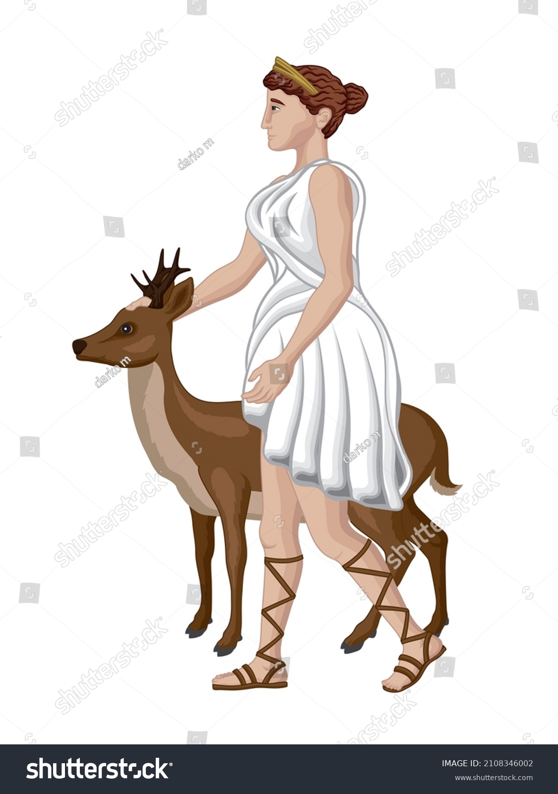 artemis and her deer