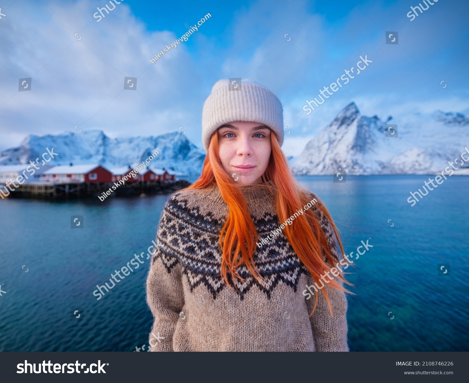 Native Icelandic Girl Red Hair National Stock Photo 2108746226 ...