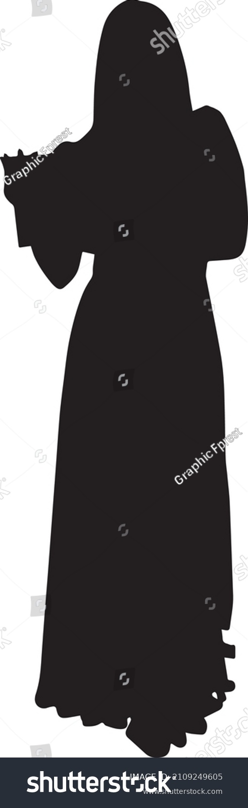 Silhouette Black Woman Long Dress Stock Vector (Royalty Free ...