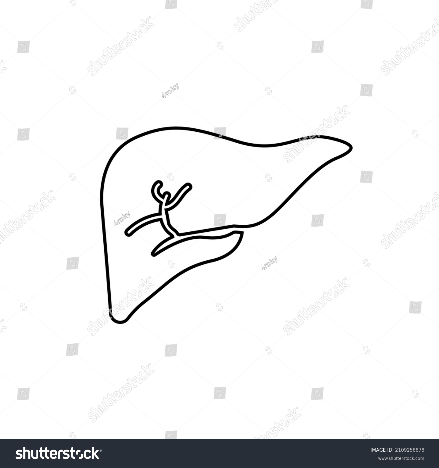 Icons Body Organs Liver On White Stock Vector (Royalty Free) 2109258878 ...