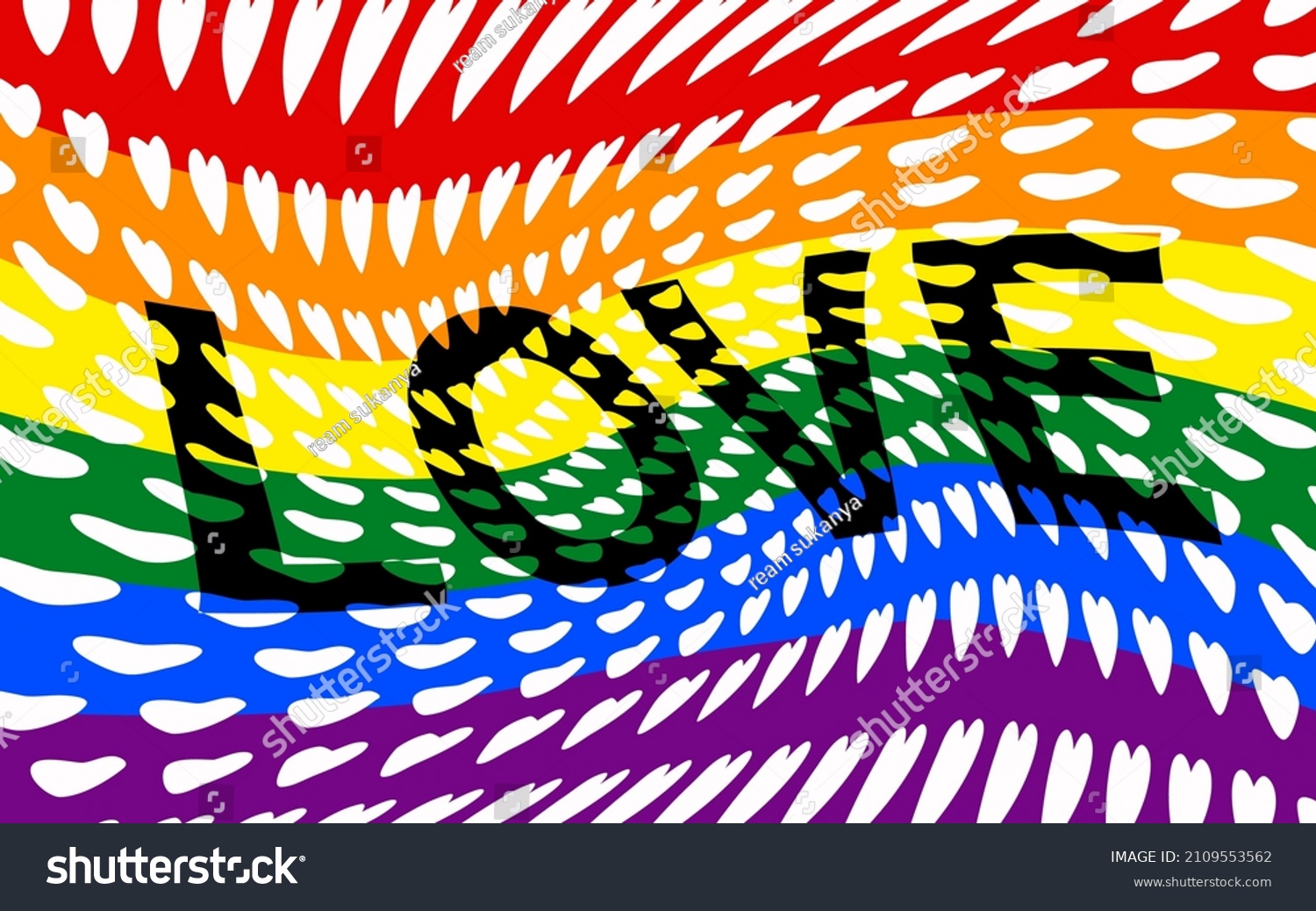 Rainbow Flag Prides Say Love Heart Stock Vector Royalty Free