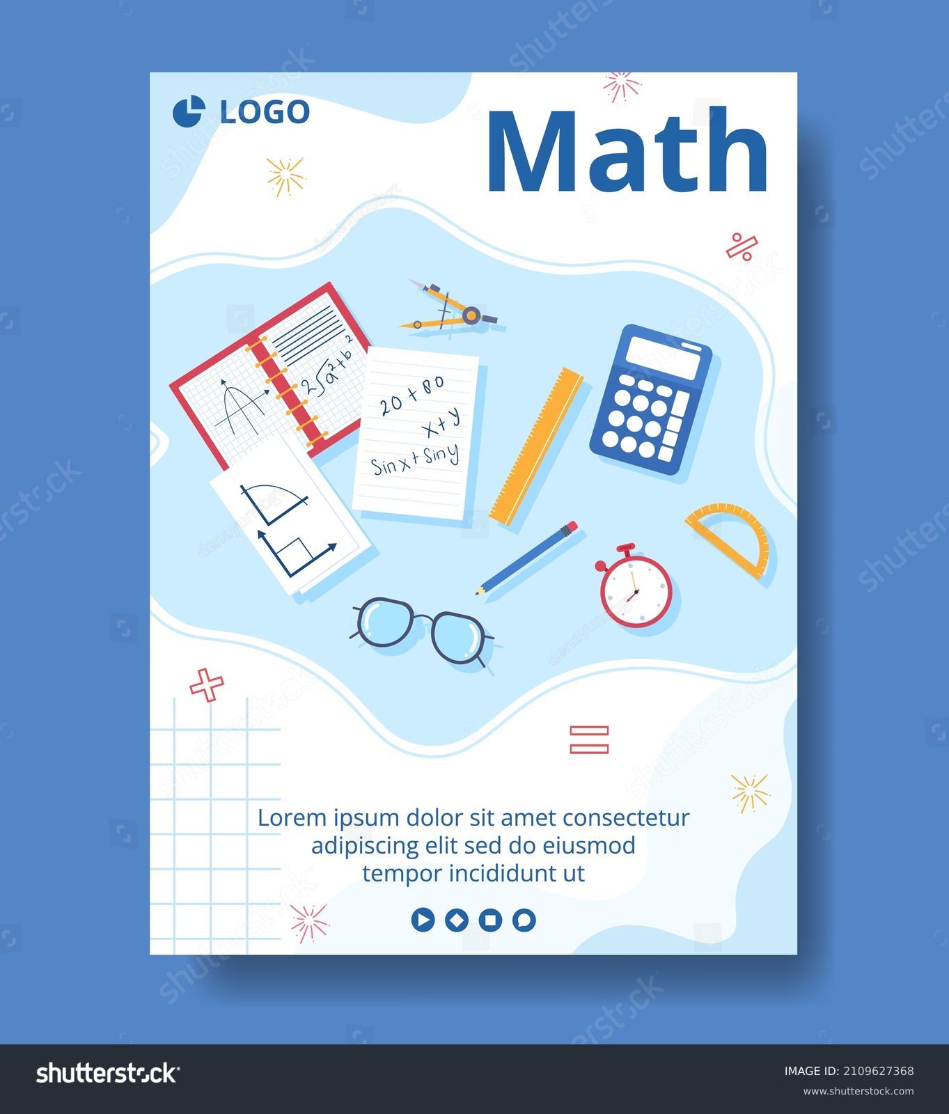 Learning Mathematics Education Knowledge Poster Template Stock Vector ...