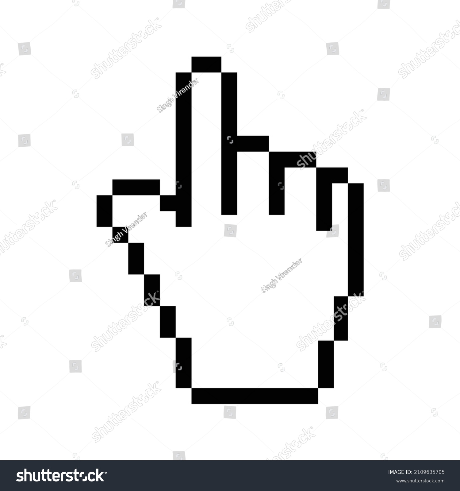 Pixel Hand Graphic Cursor Click Icon Stock Vector (Royalty Free ...