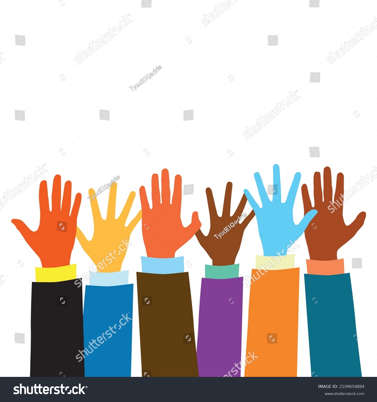 Colorful Hand Vector Illustration White Background Stock Vector ...