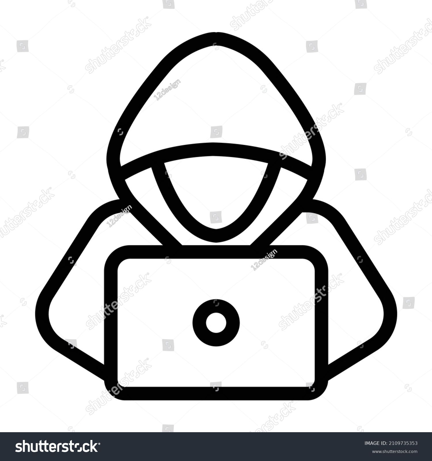 Hacker Vector Icon Design Isolated Thief Stock Vector (Royalty Free ...